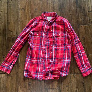 Old Navy Red Plaid Flannel Top Size Medium